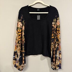 NEW‎ Blank London Colorful Balloon Sleeve Sweater Blouse Size Small